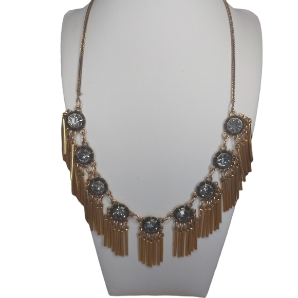 Charming Charlie Jewelry - Charming Charlie  statement necklace with gold and blue